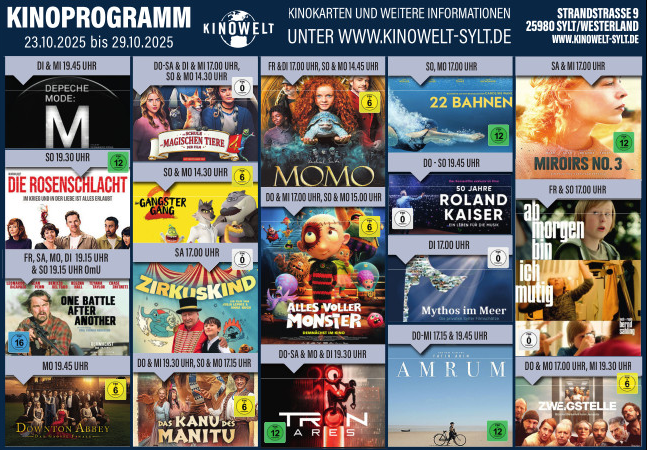 Kinowelt Programm 23.10-29.10